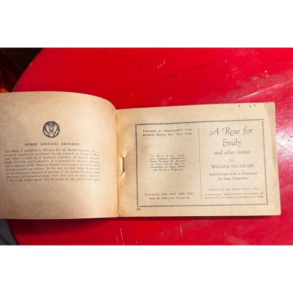 A Rose For Emily & Other Stories By William Faulkner Armed Services Edition 1942 - Picture 3 of 5